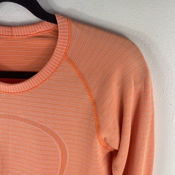 Lululemon Size 6 Swiftly Tech Long Sleeve Top Regular‎ Length Orange - Picture 2 of 13